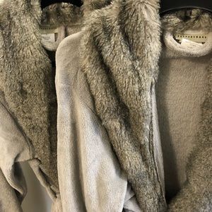 Pottery Barn faux fur robe